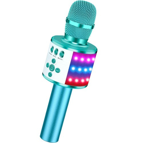 BONAOK Bluetooth Wireless Karaoke Microphone, 4-in1 Portable Handheld Mic with LED Lights, Karaoke Player for Kids, Adults BONAOK Bluetooth Wireless Karaoke Microphone, 4-in1 Portable Handheld Mic with LED Lights, Karaoke Player for Kids, Adults